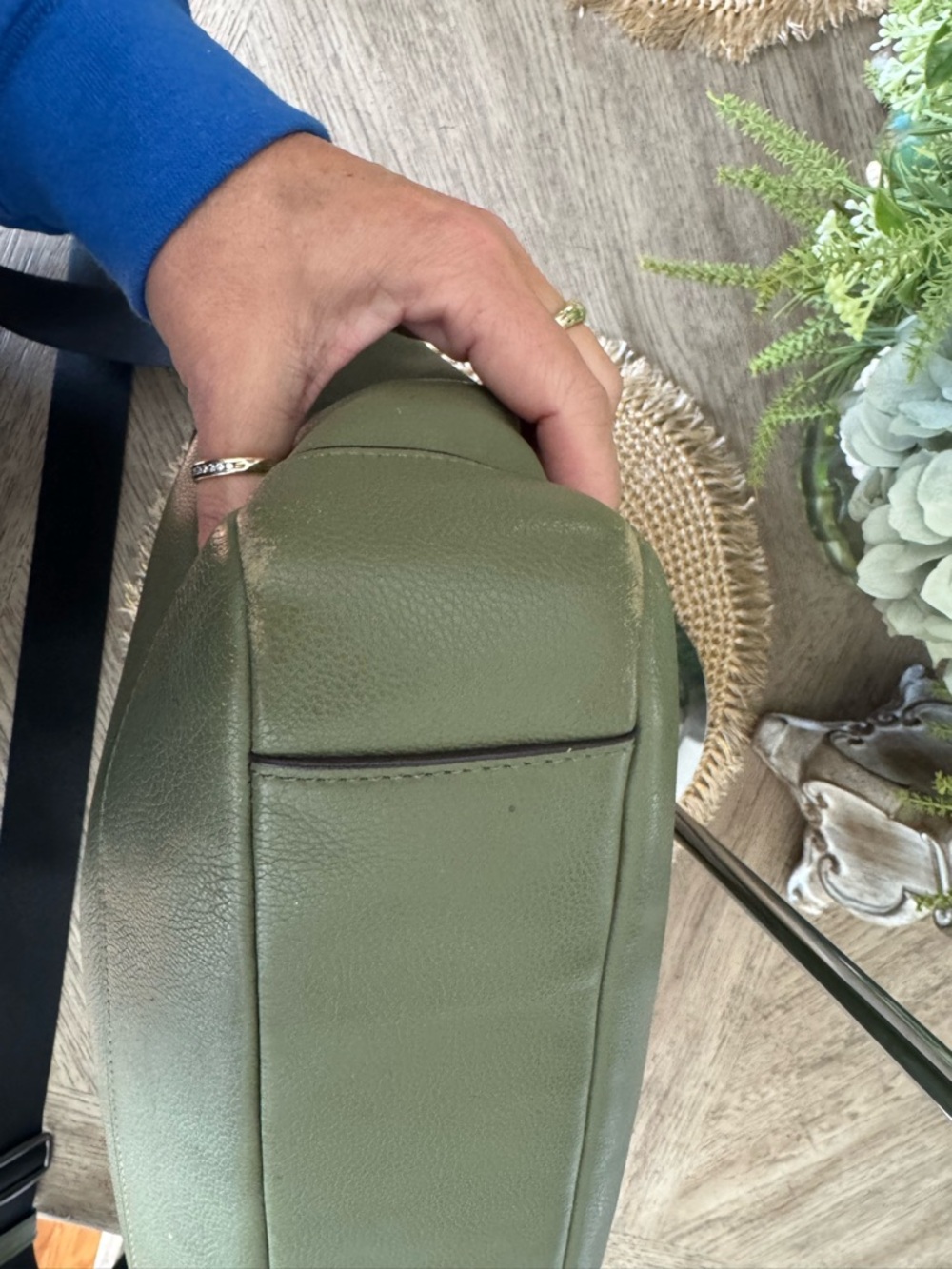 Coach Olive Green Leather Laptop Bag with Black Strap - Picture 13 of 14